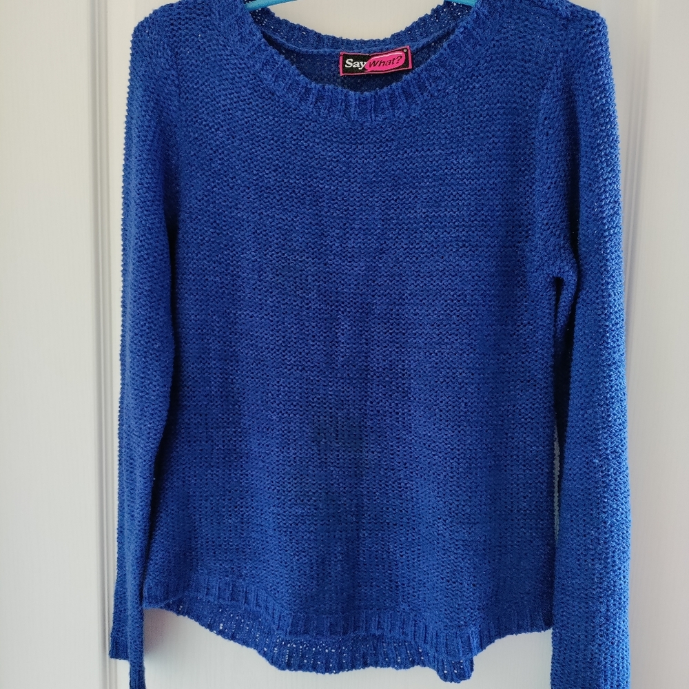Blue knit sweater